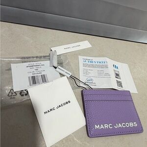 Marc Jacobs Lilac Pebbled Leather Card Case